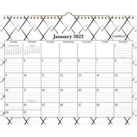 AT-A-GLANCE At-A-Glance AAG1574707 Makenzie Wall Month Calendar; Gold AAG1574707